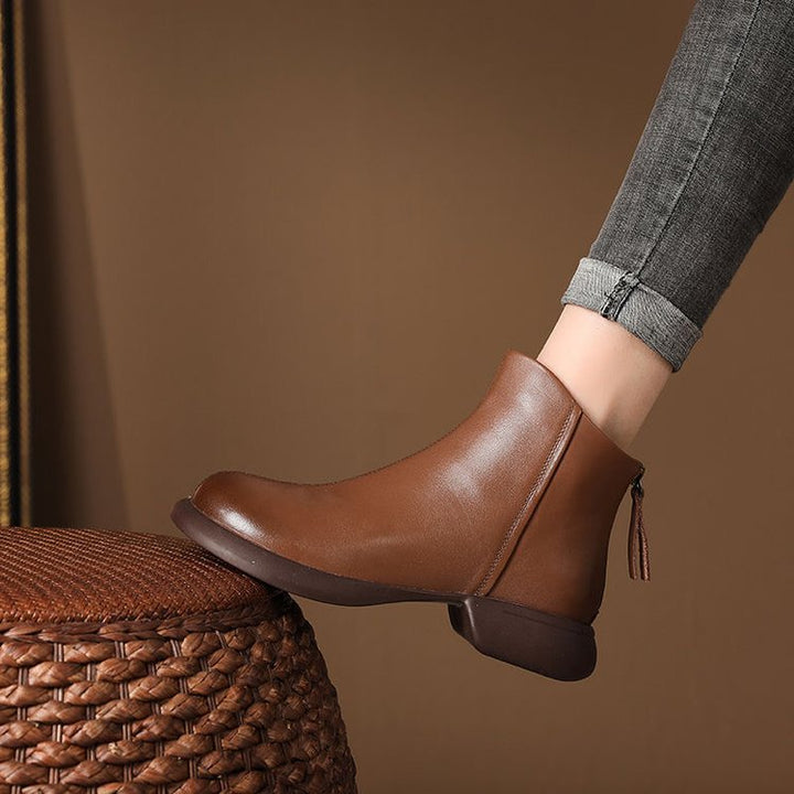 Damen Elegante Ankle Boots mit Reißverschluss Drune