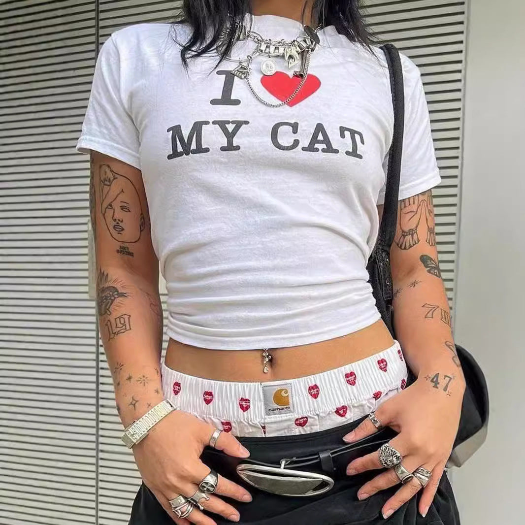 Damen Crop-T-Shirt mit kreativem Bärenmotiv und witzigem Spruch Drune