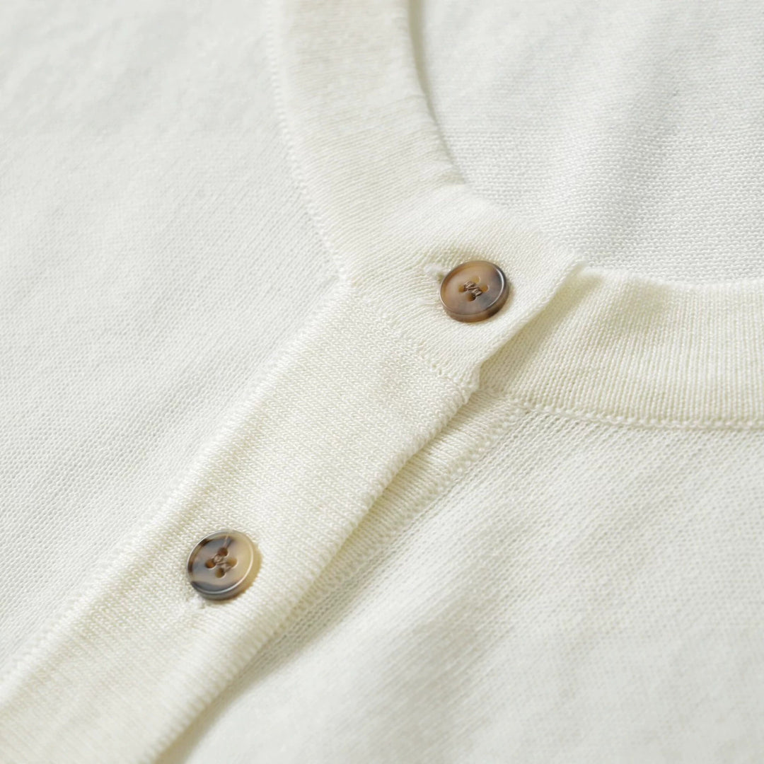 Damen Feiner Henley-Strickpullover mit Knopfleiste und Rippbund Drune