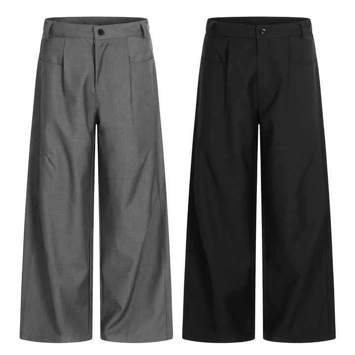 Damen Weite Culotte-Hose mit Bundfalten, hoher Taille und aufgesetzten Taschen Drune