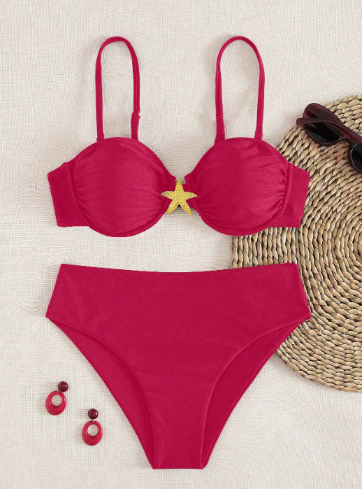 Damen Balconette-Bikini mit dekorativen Sternen Drune