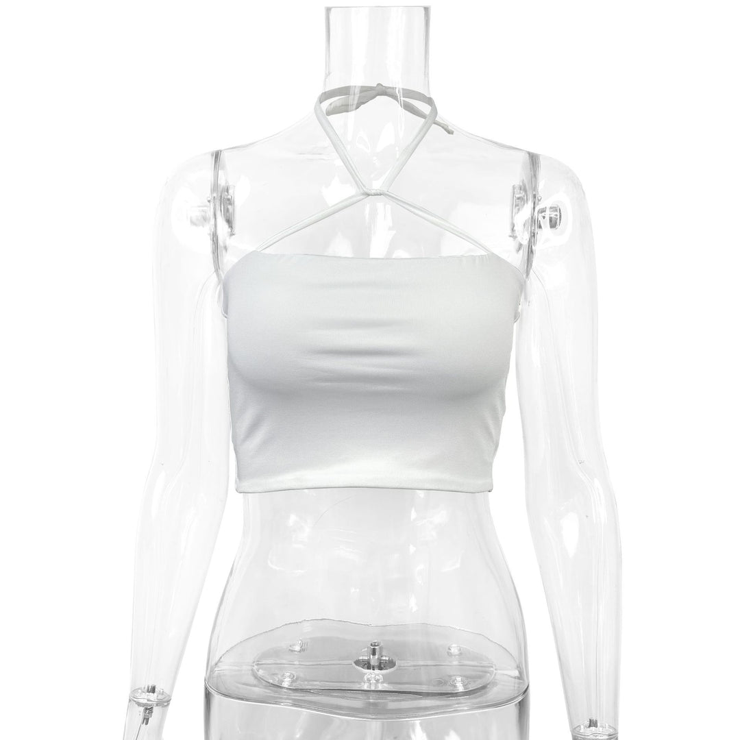 Damen Crop-Top mit Kreuzträgern und figurbetontem Schnitt Drune