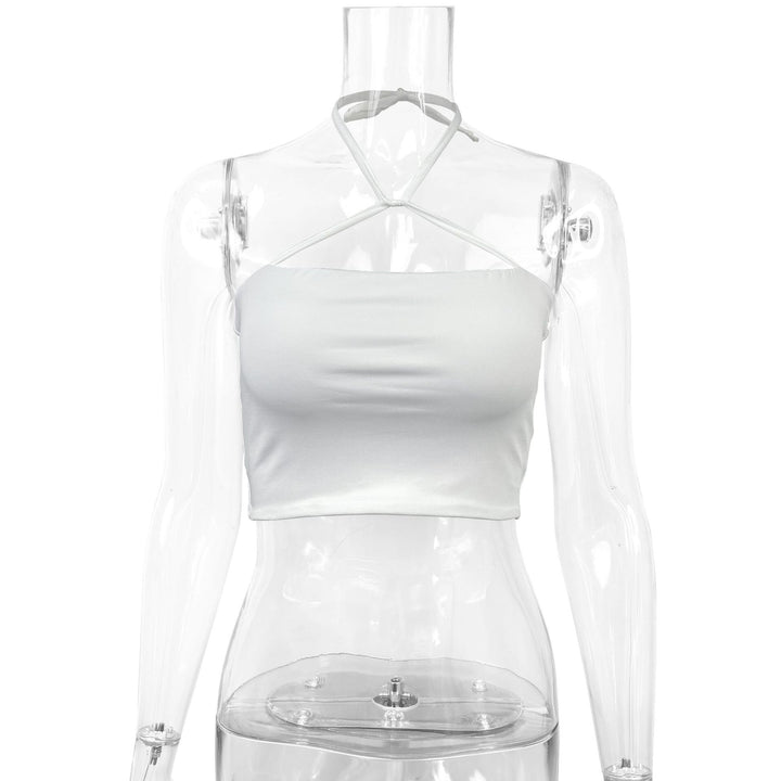 Damen Crop-Top mit Kreuzträgern und figurbetontem Schnitt Drune