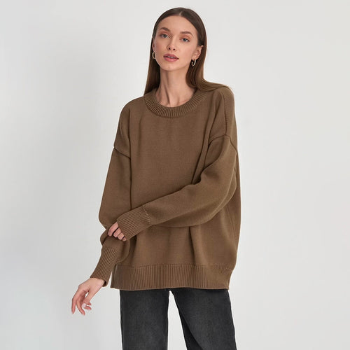 Damen Bequemer Oversized Pullover aus hochwertigem Strick Drune