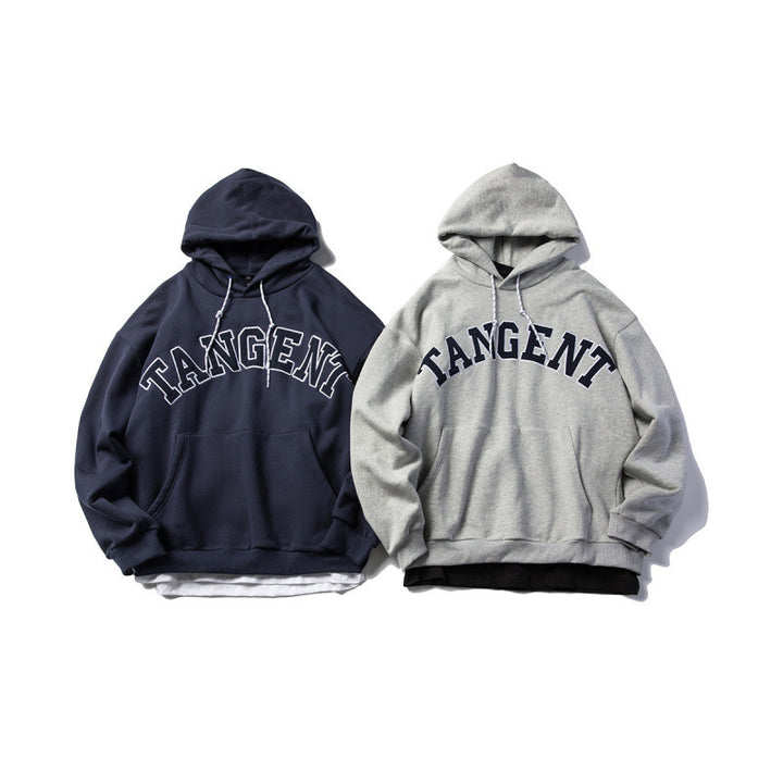 Unisex Oversize Kapuzenpullover mit Collegiate-Print und Kängurutasche Drune