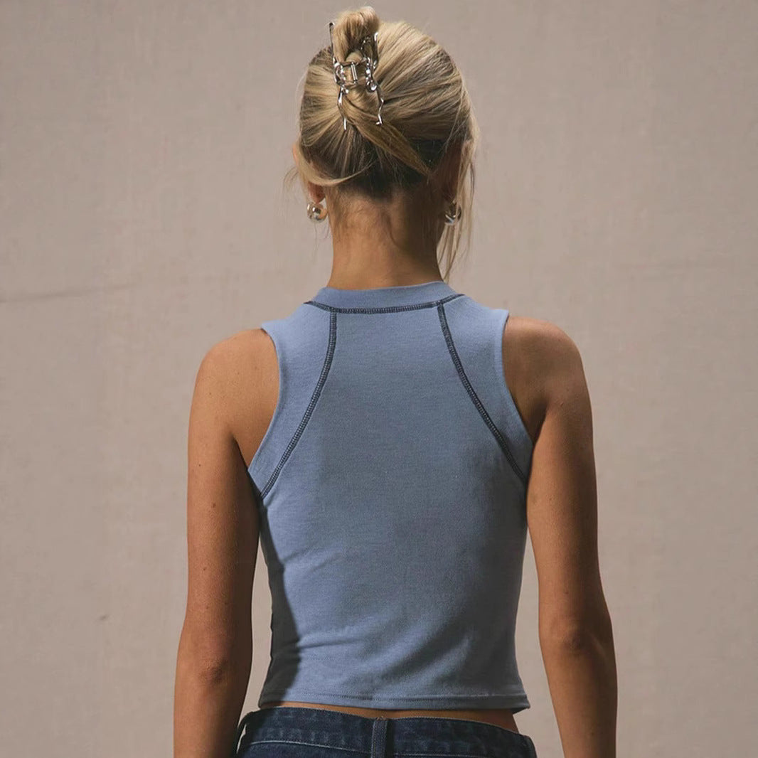 Damen Sportliches Crop-Top Drune