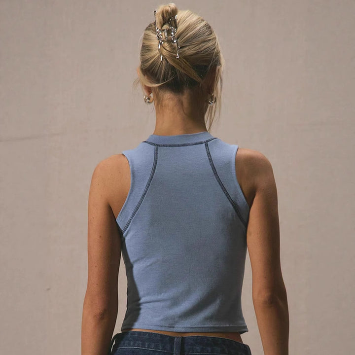 Damen Sportliches Crop-Top Drune