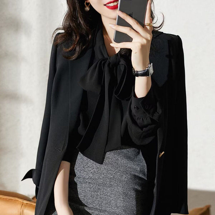 Damen Elegante Schleifenbluse Drune