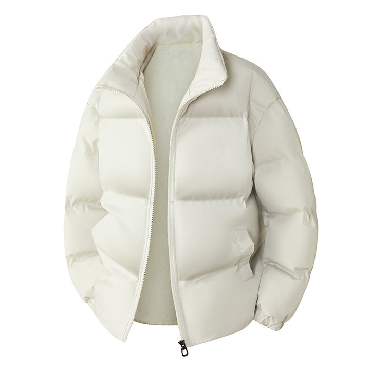 Herren Wattierte Oversize-Steppjacke mit Teddyfutter und hohem Stehkragen Drune