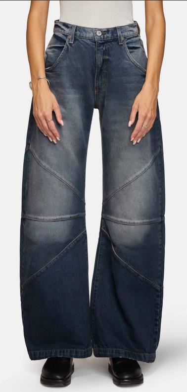 Damen breite Jeans mit einzigartigem Nahtdesign im angesagten Stil Drune