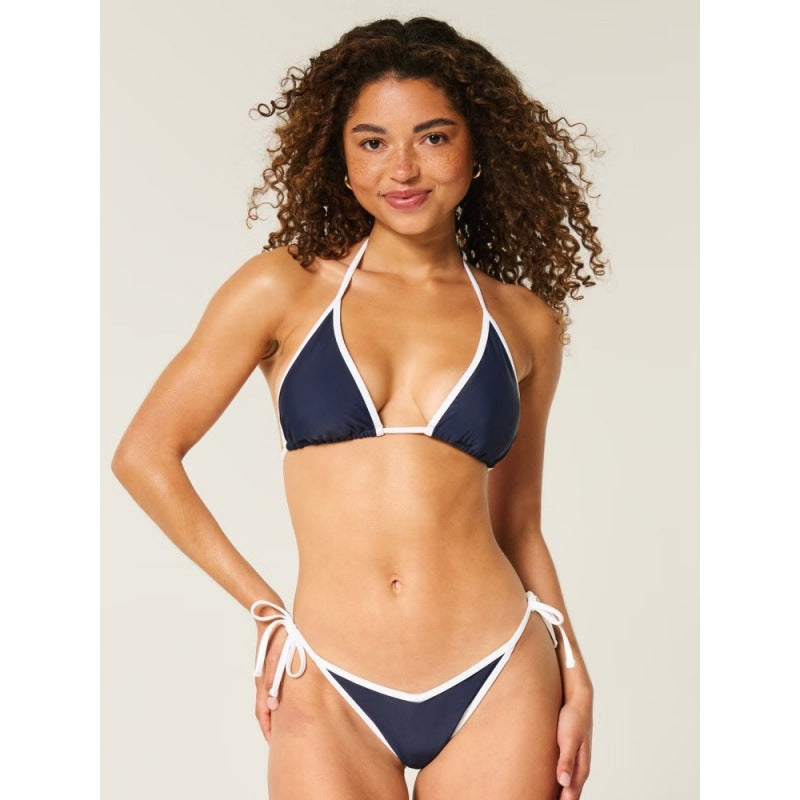 Damen Triangel-Bikini mit verstellbaren Trägern und charmantem Knoten Drune