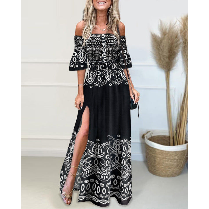 Damen Blumen Maxi Kleid Drune