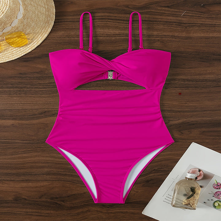 Damen Einteiliger Badeanzug mit trendigem Cut-Out-Design und verstellbaren Trägern Drune
