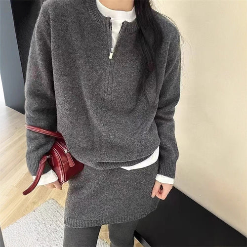 Damen Strickkleid mit Reißverschluss Drune