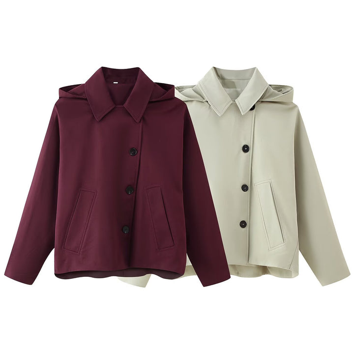 Damen Übergangsjacke mit Kapuze und praktischen Taschen Drune