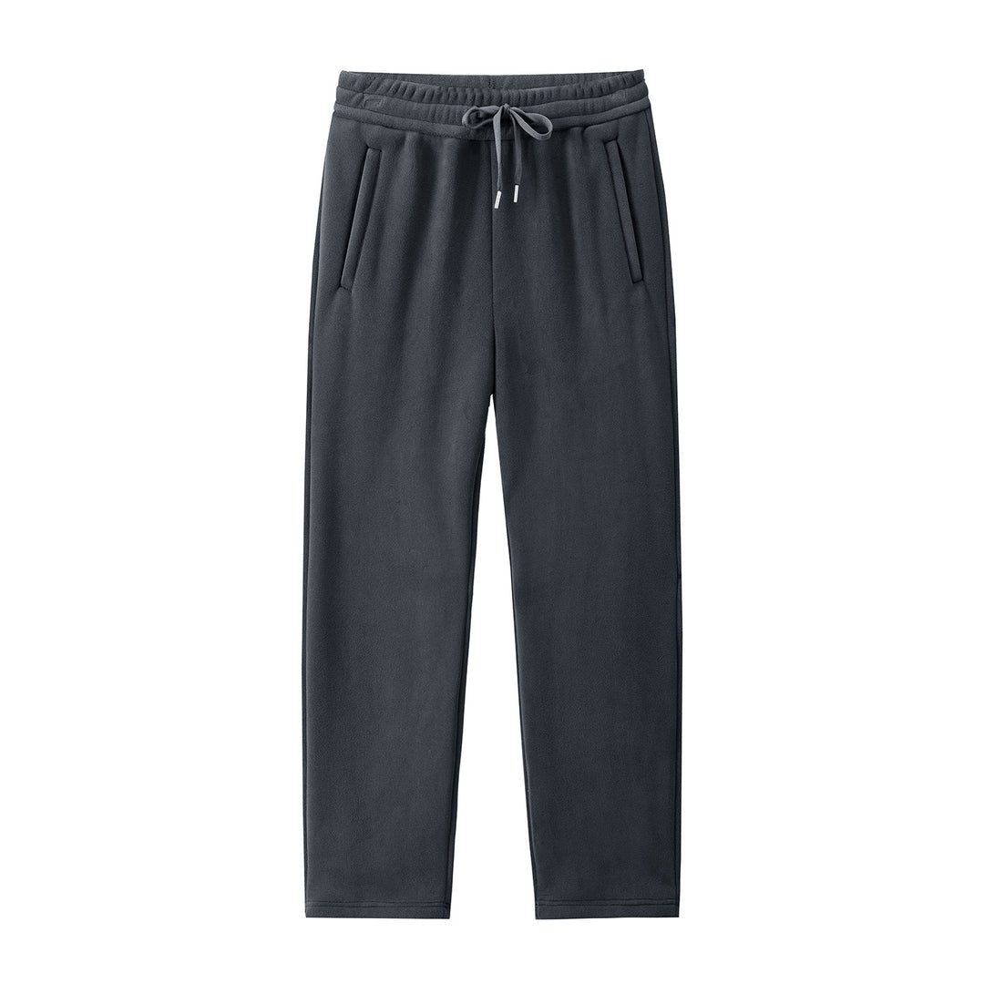 Herren Fleece-Jogginghose mit elastischem Bund, Kordelzug und gerippten Bündchen Drune