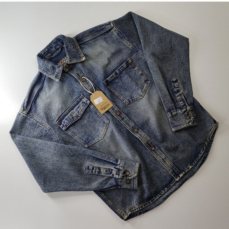 Herren Klassische Denim-Hemdjacke Drune