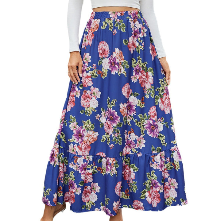 Damen Maxirock mit voluminösem Schnitt und floralen Applikationen Drune