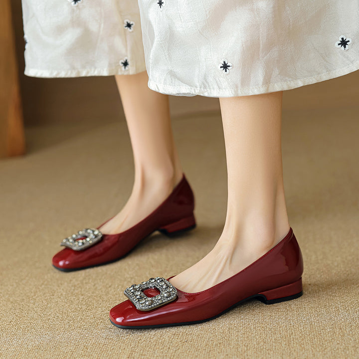 Damen Elegante Lackschuhe mit funkelnden Strass-Applikationen Drune