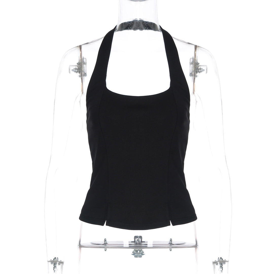 Damen Elegantes Oberteil mit quadratischem Ausschnitt und speziellen Schlitzdetails Drune