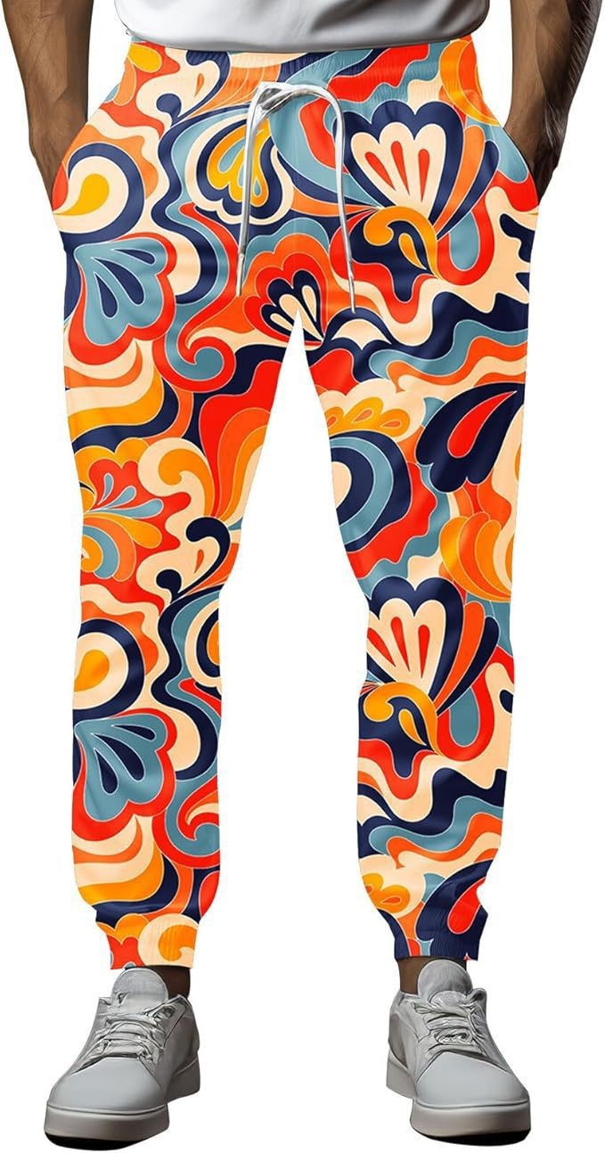 Herren Sportliche Jogginghose mit kreativem Mustermix Drune