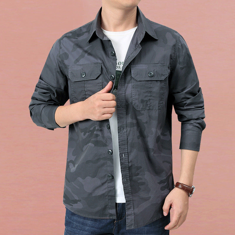 Herren Modisches Utility-Hemd Drune