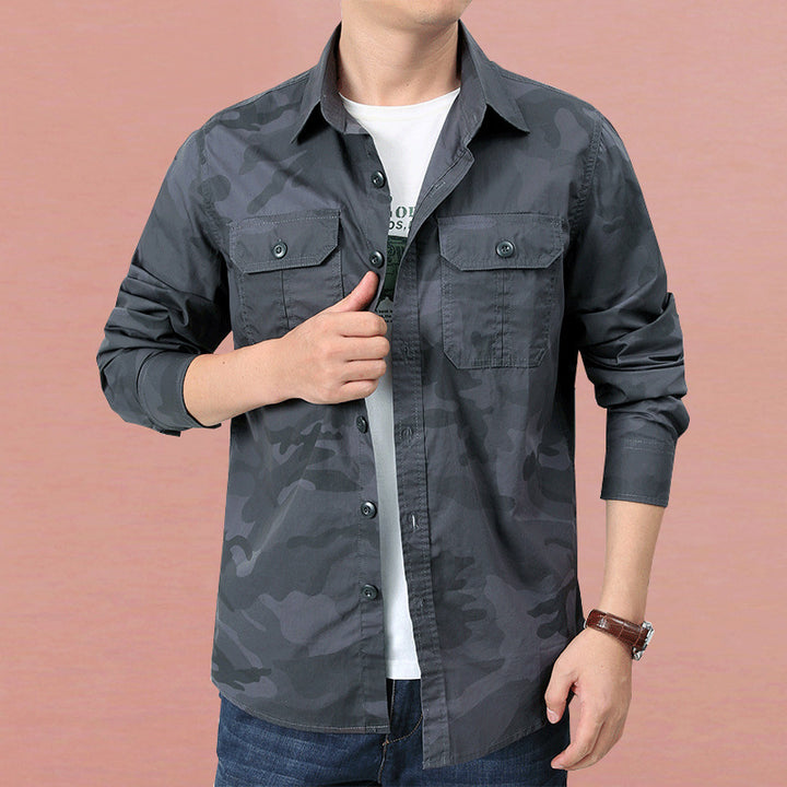 Herren Modisches Utility-Hemd Drune