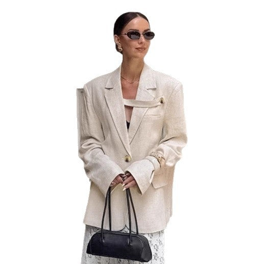 Damen Eleganter Oversized Blazer mit einzigartigem Detail Drune