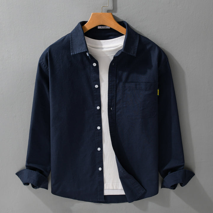 Damen Leichtes Baumwoll-Overshirt mit Kentkragen, aufgesetzter Brusttasche und Relaxed-Fit Drune