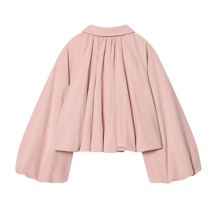 Damen modische Blousonjacke mit voluminösen Ärmeln und Reißverschluss Drune