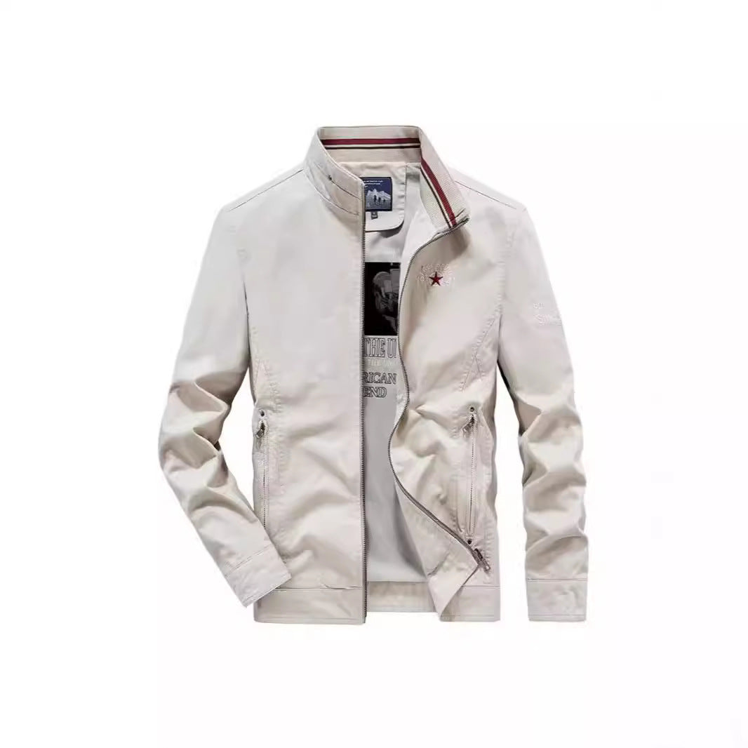 Herren Casual Kurzjacke im Harrington-Stil mit Stehkragen und Innentasche Drune