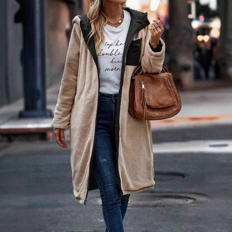 Damen lange Steppjacke Drune