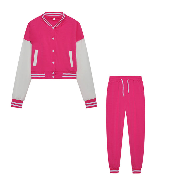 Damen Sportliches Set mit cropped Jacke und Jogginghose im modernen Look Drune
