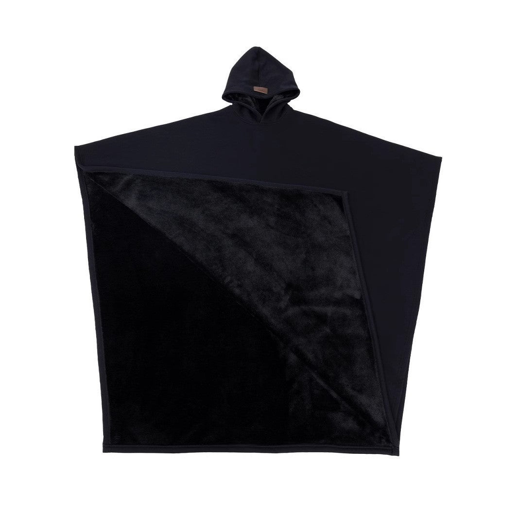 Unisex Kapuzen-Poncho-Decke mit wärmendem Fleecefutter und Oversize-Schnitt Drune
