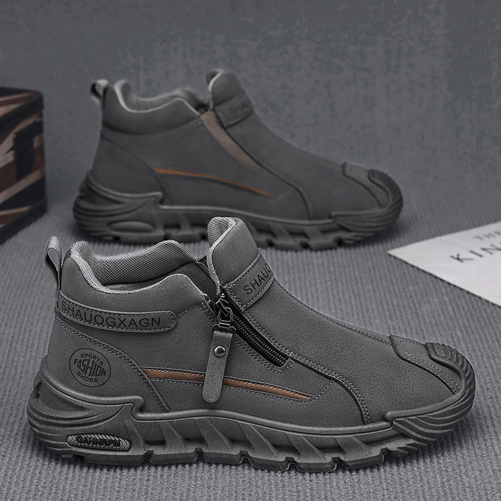 Damen Sportliche High-Top Sneakers mit einzigartigem Reißverschluss und dämpfender Sohle Drune