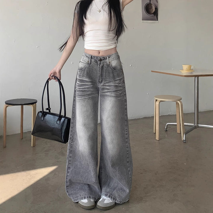 Damen Palazzo-Jeans im angesagten vintage Look mit weitem Bein Drune