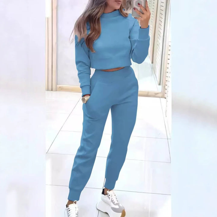 Damen Modischer Sweater und Jogginghose Set Drune