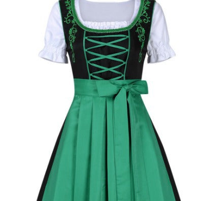 Damen  traditionelles Dirndl mit besticktem Mieder und geschnürter Vorderseite Drune