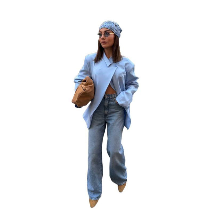 Damen Oversized-Longblazer mit kastiger Silhouette, soften Schultern und verlängertem Schnitt Drune