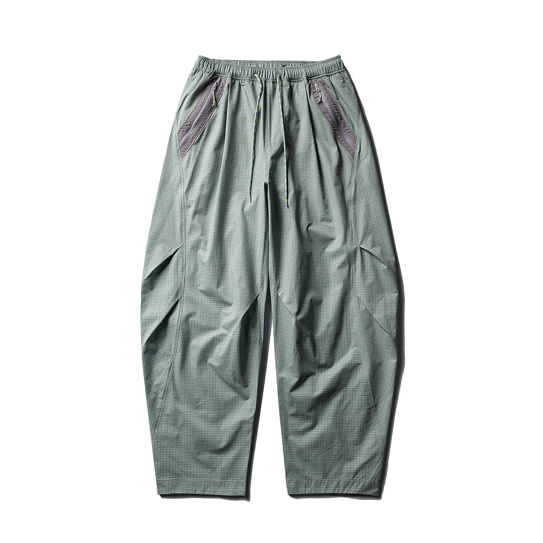 Herren Weite Ripstop-Freizeit-Hose mit elastischem Bund, Reißverschlusstaschen und Knie-Paneelen Drune
