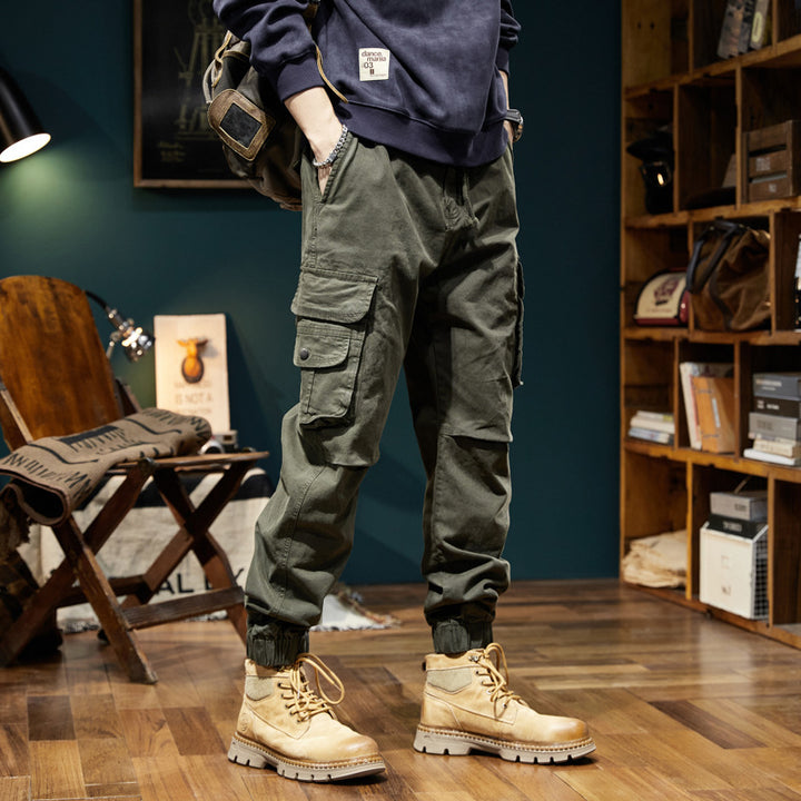 Herren Utility-Cargo-Jogger mit Elastikbund, Tunnelzug und Mehrfachtaschen Drune