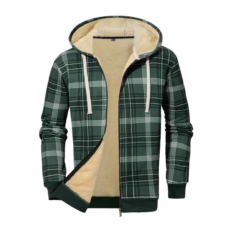 Herren Gemütliche Fleecejacke im karierte Design Drune