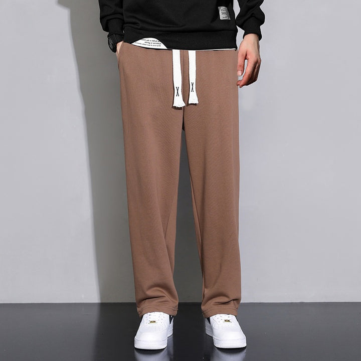 Herren Relaxed-Fit Jogginghose aus French-Terry mit weitem Bein und Tunnelzug Drune