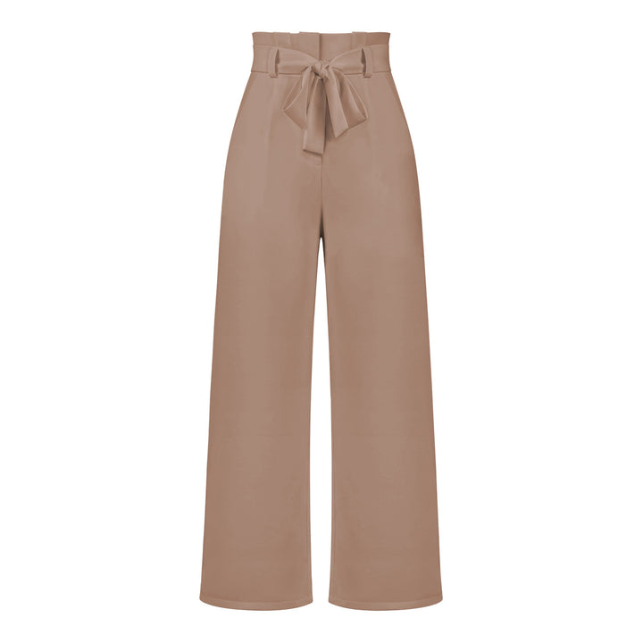 Damen Weit geschnittene Hochbundhose mit Bindegürtel Drune