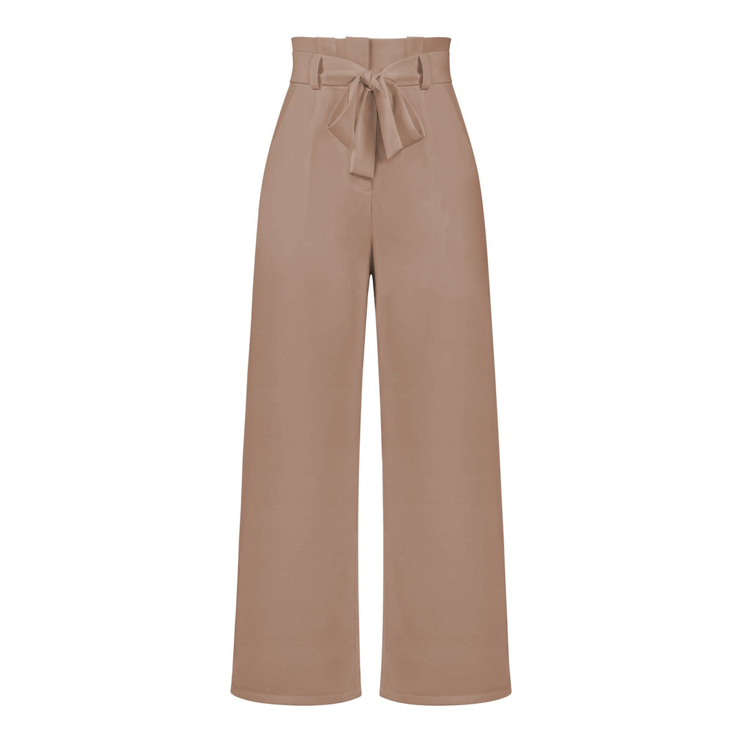 Damen Weit geschnittene Hochbundhose mit Bindegürtel Drune