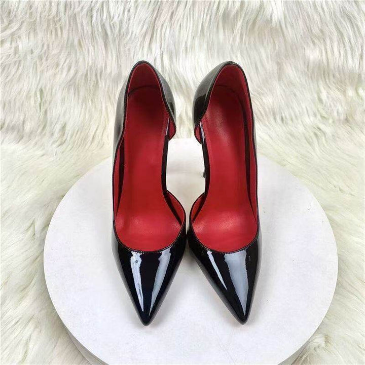 Damen spitze Stiletto Pumps mit glänzender Oberfläche Drune