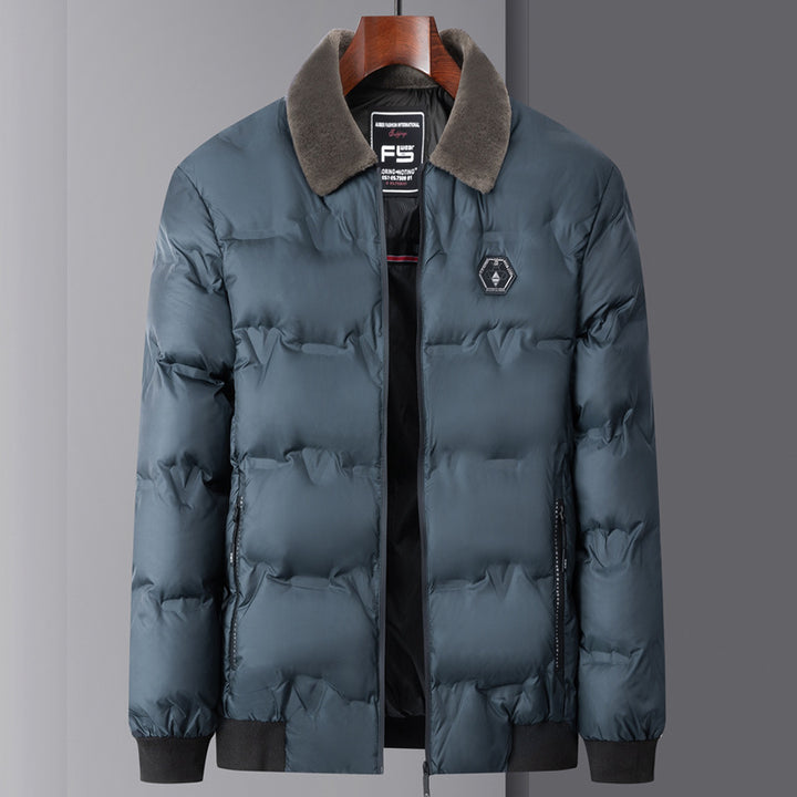 Herren nan gesteppte Thermojacke mit Kunstfellkragen winddicht wasserabweisend und mehreren Reißverschlusstaschen Drune