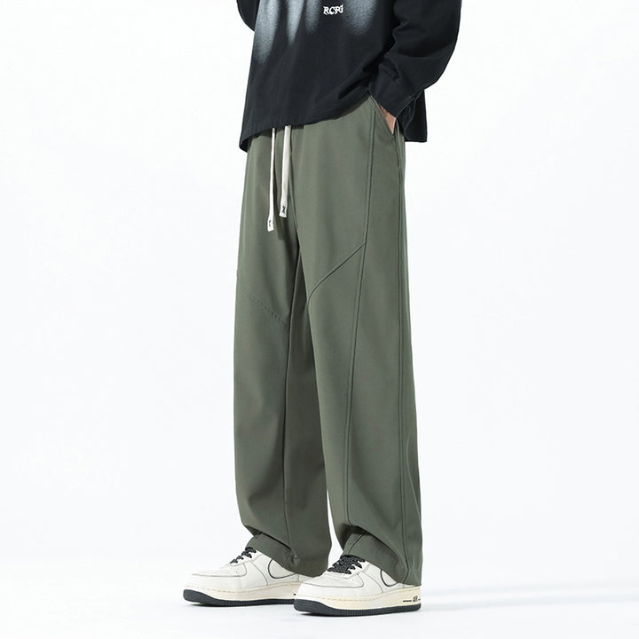 Herren Weite Relaxed‑Fit Freizeithose mit Tunnelzugbund und Teilungsnähten Drune