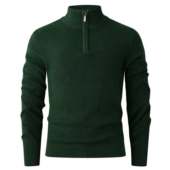 Herren Pullover mit Stehkragen und zusätzlichem Reißverschluss Drune
