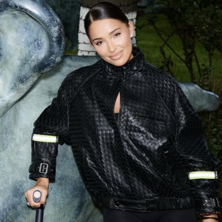 Damen Boxy-Outdoor-Bomberjacke mit hohem Kragen und reflektierenden Bündchen Drune